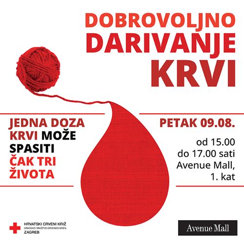 Dobrovoljno darivanje krvi <br/> u Avenue Mallu